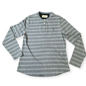 AN ORIGINAL PENGUIN BY MUNSINGWEAR Men’s Blue Gray Striped Long Sleeve Henley Sh